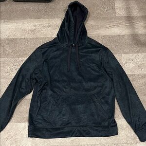 Men's blue and black patterned hoodie